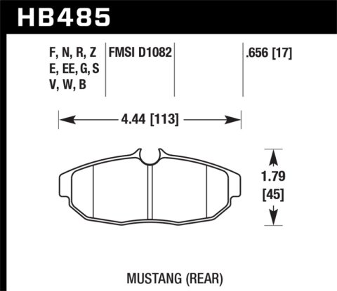 Hawk 05-14 Ford Mustang DTC-50 Rear Brake Pads thumbnail 4