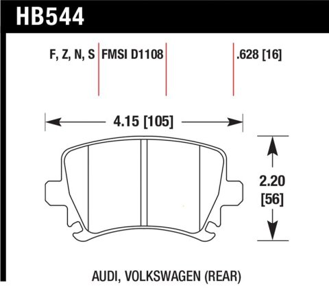 Hawk 06 Audi A6 Quattro Avant / 06-09 A6 Quattro HP+ Rear Brake Pads thumbnail 1