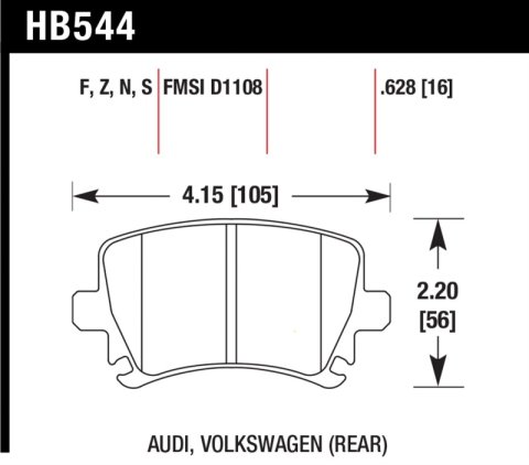 Hawk 06 Audi A6 Quattro Avant / 06-09 A6 Quattro HP+ Rear Brake Pads thumbnail 4