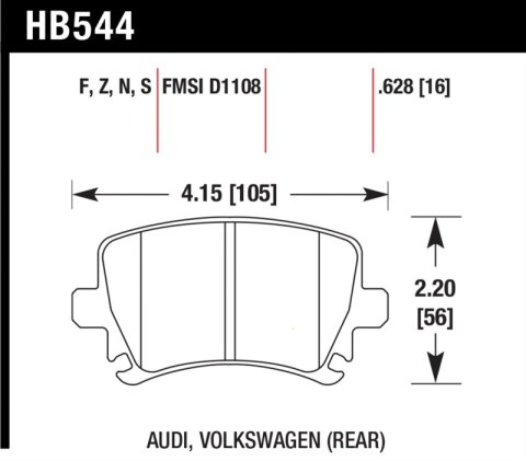 Hawk 06 Audi A6 Quattro Avant / 06-09 A6 Quattro HP+ Rear Brake Pads thumbnail 5