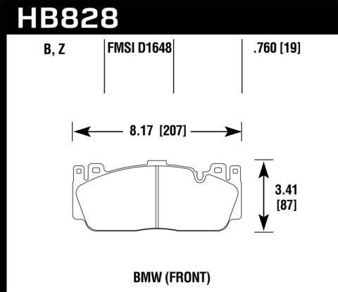 Hawk 12-17 BMW M6 / 14-17 BMW M6 Gran Coupe / 13-16 BMW M5 Performance Ceramic Front Brake Pads thumbnail 5