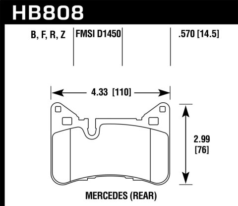 Hawk 10-15 Mercedes-Benz E63 AMG / 14-16 Mercedes-Benz E63 AMG S Ceramic Street Rear Brake Pads thumbnail 7