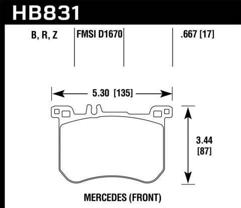 Hawk 13-17 Mercedes-Benz SL550 HPS 5.0 Front Brake Pads thumbnail 3