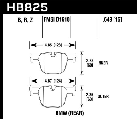 Hawk 13-15 BMW 335i/335i xDrive / 14-16 BMW 435i/435i xDrive HPS 5.0 Rear Brake Pads thumbnail 3