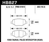 Hawk 13-16 Ford Taurus SHO HPS 5.0 Rear Brake Pads thumbnail 6
