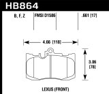 Hawk 13-17 Lexus GS350/GS350 F Sport / 12-17 Lexus IS350 HPS Street Front Brake Pads thumbnail 2