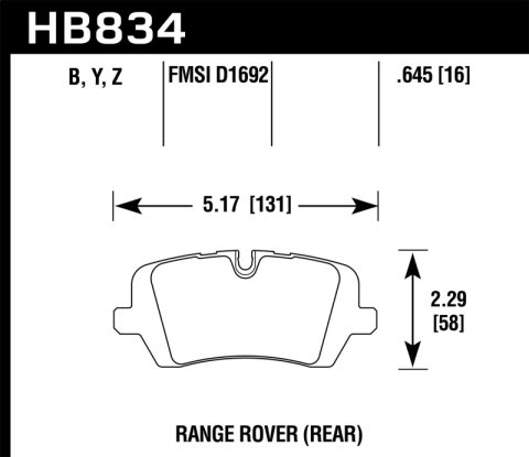 Hawk 13-16 Land Rover Range Rover / 14-16 Land Rover Range Rover Sport LTS Street Rear Brake Pad thumbnail 5