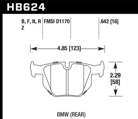 Hawk 06 BMW 330i/330xi / 07-09 335i / 07-08 335xi / 09 335d / 08-09 328i HPS Street Rear Brake Pads thumbnail 3