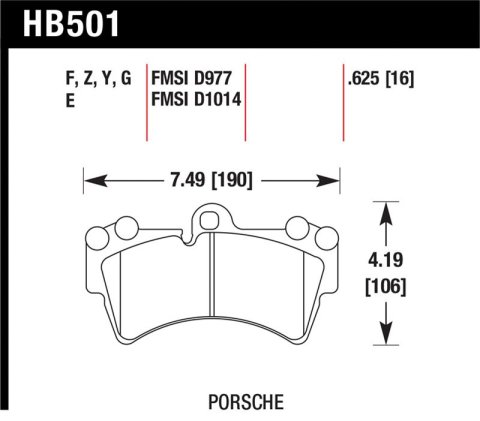 Hawk Porsche HPS Street Front Brake Pads thumbnail 1