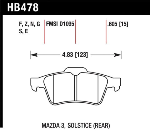 Hawk 13-14 Ford Focus ST / Mazda/ Volvo DTC-60 Race Rear Brake Pads thumbnail 1