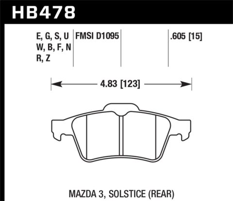 Hawk 13-14 Ford Focus ST / Mazda/ Volvo DTC-60 Race Rear Brake Pads thumbnail 8