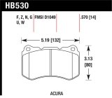 Hawk 07-08 Acura TL Type S DTC-70 Race Front Brake Pads thumbnail 1