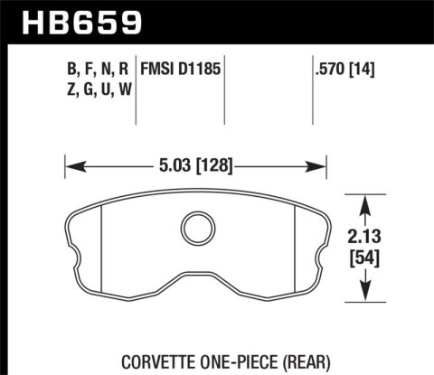 Hawk 06-13 Chevrolet Corvette Z06 DTC-30 Race Rear Brake Pads (One Piece) thumbnail 5