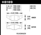 Hawk 79-84 Volkswagen Rabbit / 85-90 Volkswagen Cabriolet DTC-60 Race Front Brake Pads thumbnail 4