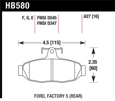 Hawk 86-92 Ford Taurus SHO / 89-92 Ford Thunderbird Super Coupe DTC-60 Race Rear Brake Pads