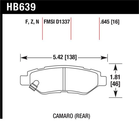 Hawk 10-15 Chevrolet Camaro 3.6L / 08-14 Cadillac CTS (w/JE5/J55 Brakes) DTC-60 Race Rear Brake Pads