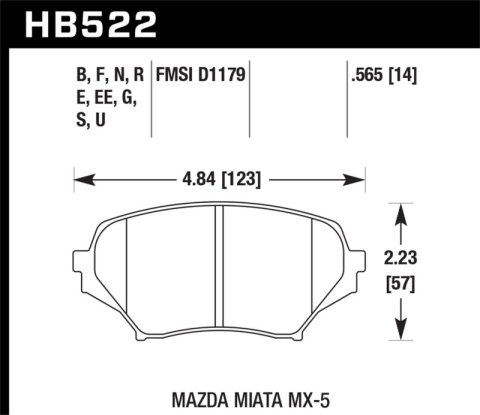 Hawk 06-14 Mazda MX-5 Miata (NC) DTC-70 Race Front Brake Pads thumbnail 8