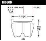 Hawk 08-15 Audi R8 DTC-70 Race Front Brake Pads thumbnail 1