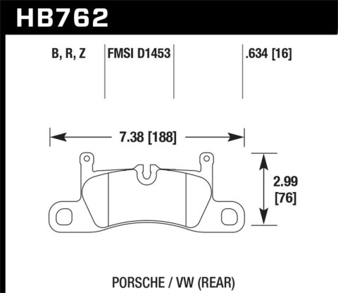 Hawk 15-17 Porsche Cayenne / 15-16 Volkswagen Touareg HPS Street Rear Brake Pads thumbnail 2