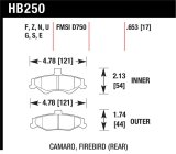 Hawk 98-02 Chevrolet Camaro SS/Z28 / 98-02 Pontiac Firebird HT-10 Race Rear Brake Pads thumbnail 1