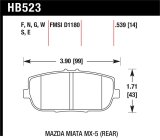 Hawk 06-10 Mazda Miata Mx-5 Base Blue 9012 Race Rear Brake Pads thumbnail 1