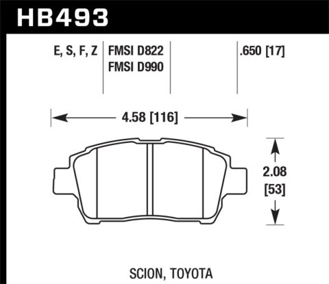 Hawk 04-07 xA/xB / 2000 MR2 Spyder D990 HPS Street Front Brake Pads thumbnail 4