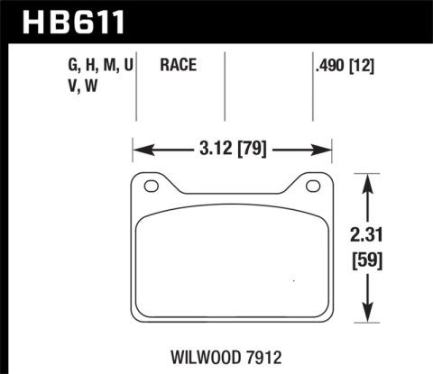 Hawk Wilwood 7912 DTC-30 Race Brake Pads thumbnail 6