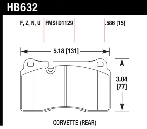 Hawk 06-10 VW Touareg Front / 09-11 Corvette Z06/ZR-1 (w/Carbon Ceramic Brake Package and Iron rotor