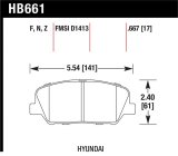 Hawk 10 Hyundai Genesis Coupe (w/o Brembo Breaks) HP+ Autocross Front Brake Pads thumbnail 1