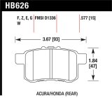 Hawk 08-10 Honda Accord 2.4L/3.0L/3.5L / 09-10 Acura TST 2.4L HPS Street Rear Brake Pads thumbnail 1