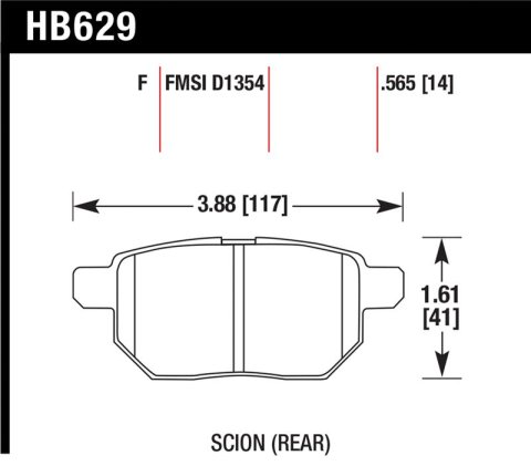 Hawk 08-11 Scion xB / 09-10 Toyota Corolla / 09-10 Matrix / 10 Prius HPS Street Rear Brake Pads thumbnail 1