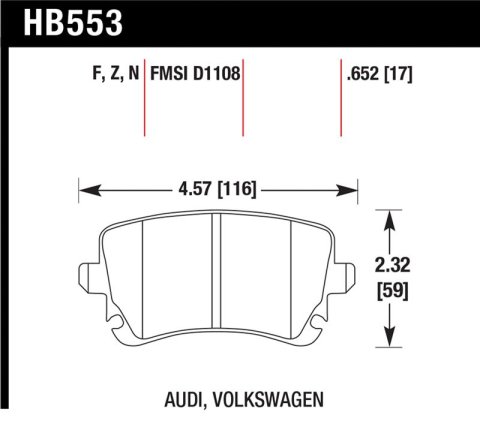 Hawk 06-07 Audi A6 Quattro / 03-04 RS6 / 04-08 S4 HPS Street Rear Brake Pads thumbnail 1