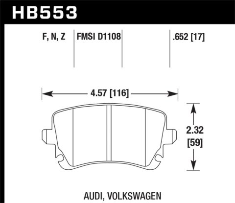 Hawk 06-07 Audi A6 Quattro / 03-04 RS6 / 04-08 S4 HPS Street Rear Brake Pads thumbnail 5
