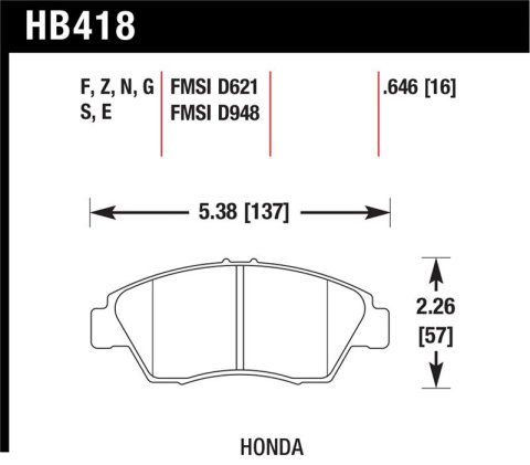 Hawk 02-06 RSX (non-S) Front / 03-09 Civic Hybrid / 04-05 Civic Si Front Blue 9012 Race Brake Pads thumbnail 1