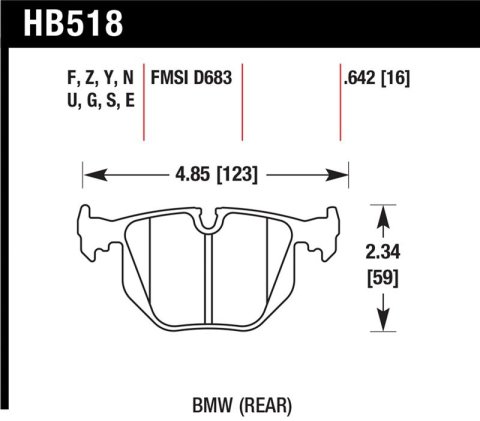 Hawk 01-06 BMW 330 / 97-01 740I / 96-01 750IL / 03-06 BMW M3 / 00-03 M5 / 00-06 X5 / 06-08 Z4 / 03-0 thumbnail 1