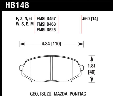 Hawk 89-93 Miata Blue 9012 Race Front Brake Pads D525 thumbnail 1