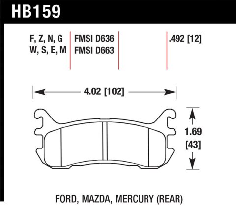 Hawk 94-05 Miata / 01-05 Normal Suspension HP+ Street Rear Brake Pads (D636) thumbnail 1