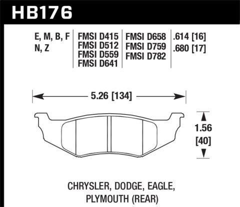 Hawk SRT4 HP+ Street Rear Brake Pads thumbnail 5