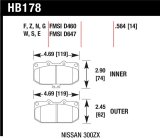 Hawk 06-07 WRX / 89-96 Nissan 300ZX / 89-93 Skyline GT-R Blue 9012 Front Race Pads thumbnail 1
