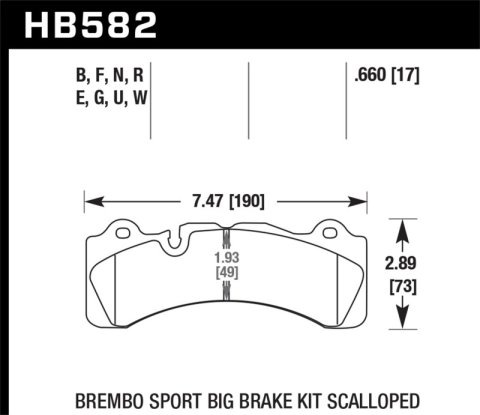 Hawk Brembo Caliper HPS 5.0 Performance Street Brake Pads thumbnail 2
