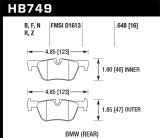 Hawk 13-14 BMW 328i/328i xDrive / 2014 428i/428i xDrive PC Rear Brake Pads thumbnail 5