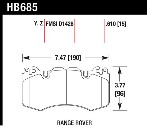 Hawk 10-11 Range Rover/Range Rover Sport Supercharged LTS Front Brake Pads thumbnail 1
