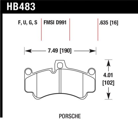 Hawk Porsche GT3 DTC-60 Street Front Brake Pads thumbnail 1