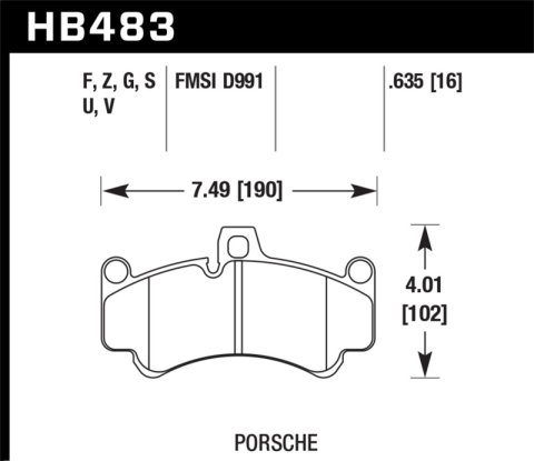 Hawk Porsche GT3 DTC-60 Street Front Brake Pads thumbnail 6