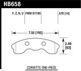Hawk 06-10 Chevy Corvette (Improved Pad Design) Front HPS Street Brake Pads thumbnail 1