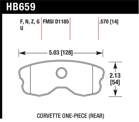 Hawk 06-10 Chevy Corvette (Improved Pad Design) Rear HPS Street Brake Pads thumbnail 1