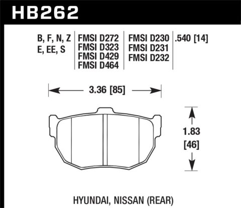 Hawk 89-97 Nissan 240SX SE Blue 9012 Race Rear Brake Pads thumbnail 5