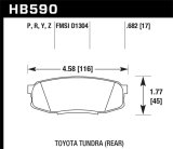 Hawk 08-10 Toyota Land Cruiser / 07-10 Tundra Super Duty Street Rear Brake Pads thumbnail 7