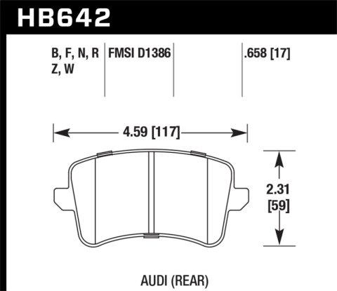 Hawk 09-10 Audi A4/A4 Quattro/A5 Quattro/Q5/S5 / 10 S4 HPS Street Rear Brake Pads thumbnail 7