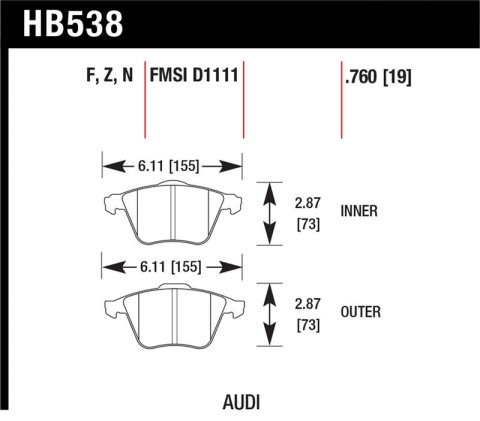 Hawk Performance Ceramic Street Brake Pads thumbnail 1